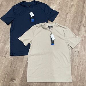 NWT Tahari Men‎ Size S Blue and Tan Short Sleeve Tees Luxury in Motion